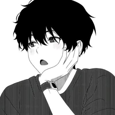 抑郁头像男动漫 黑色