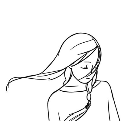 素描美女头像图片