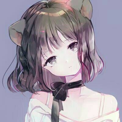 头像卡通高冷女生短发