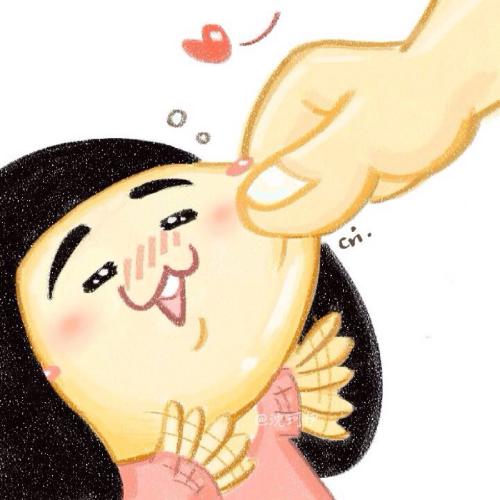 卡通情侣头像一男一女分开的两张