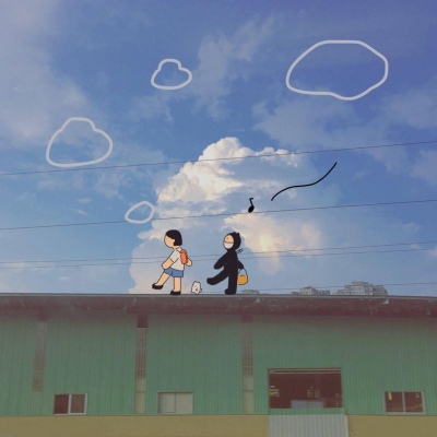 蓝色治愈系头像背景图