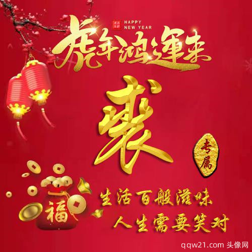 姓氏头像2023年红色版